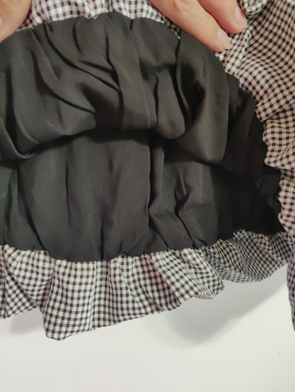 Bubble Gingham Elastic-Waist Skirt - Picture 2 of 5